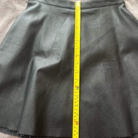 Vince Camuto | size 2 | skater skirt | faux leather | raw hem - Picture 5 of 7